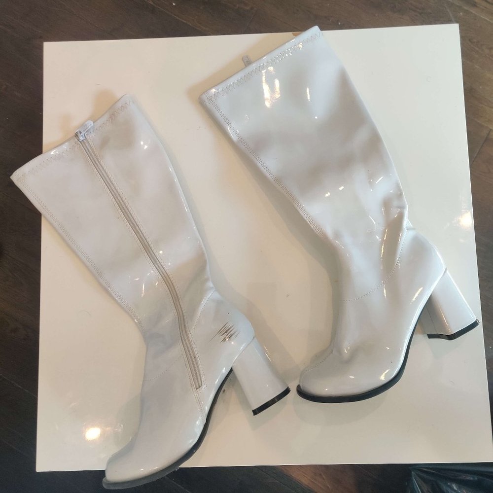 Ellie, White Calf Boots